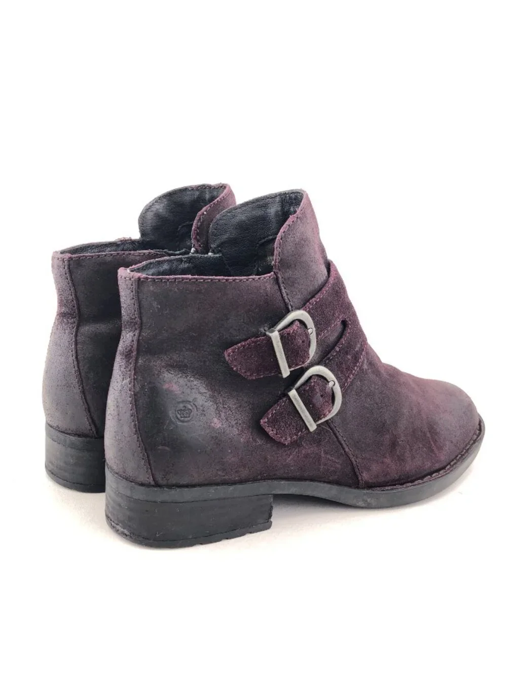 Born Adler Purple Leather Ankle Boots 8M
